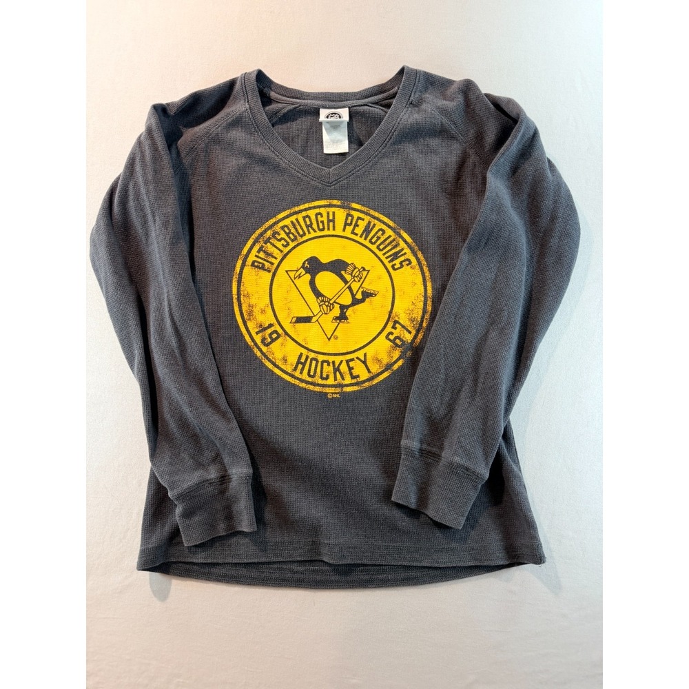 Pittsburgh Penguins NHL Thermal Shirt Long Sleeve V Neck Hockey Graphic‎